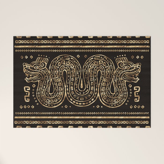 Aztec Double Headed Serpent Deity Welcome Mat Gallery Image 1