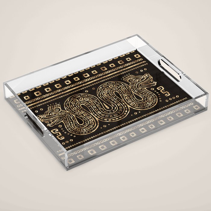 Aztec Double Headed Serpent Deity Acrylic Tray Gallery Image 1