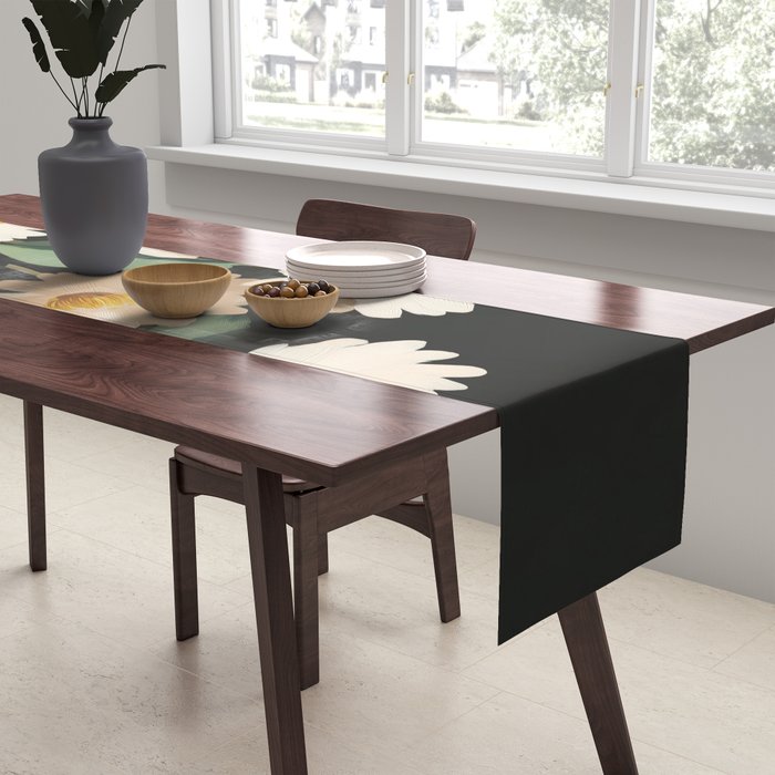 Soft Bloom Noir Table Runner Gallery Image 2