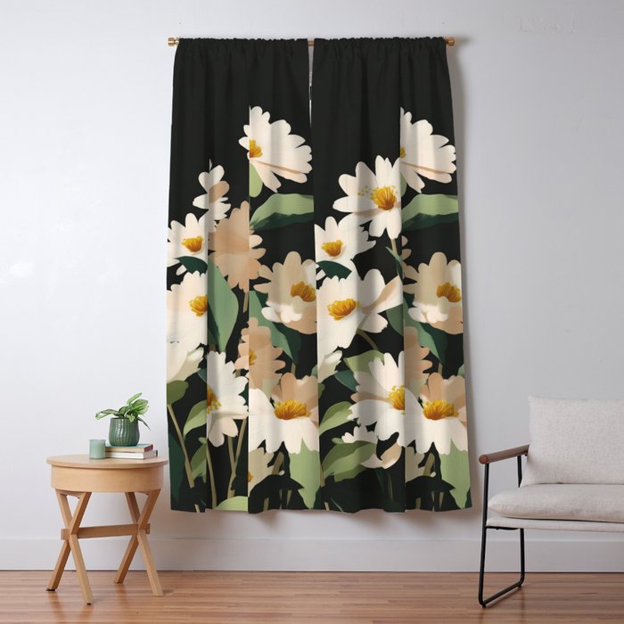 Soft Bloom Noir Window Curtain Gallery Image 1