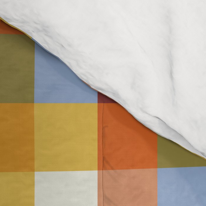 Classic Retro Colorful Farm Plaid , Vintage Checkered Tartan Pattern 50s 60s 70s Mid Century Style  Comforter Gallery Image 4