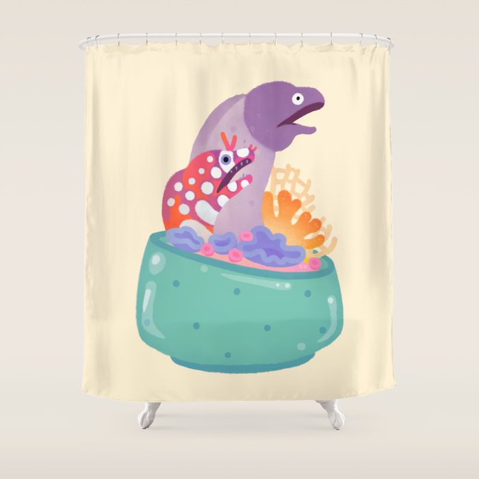 Eel flower pot Shower Curtain Gallery Image 1
