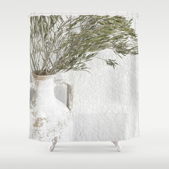 Mediterranean Olive Tree Shower Curtain Gallery Image 1