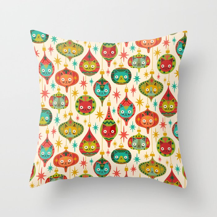 Meowy Christmas Throw Pillow Gallery Image 6