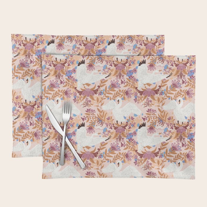 Elegant Swans in Bloom Placemat Gallery Image 1