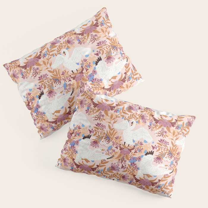Elegant Swans in Bloom Pillow Sham Gallery Image 3