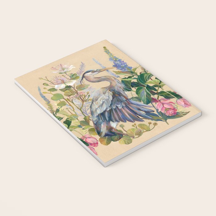 Blue Heron Floral Notebook Gallery Image 3