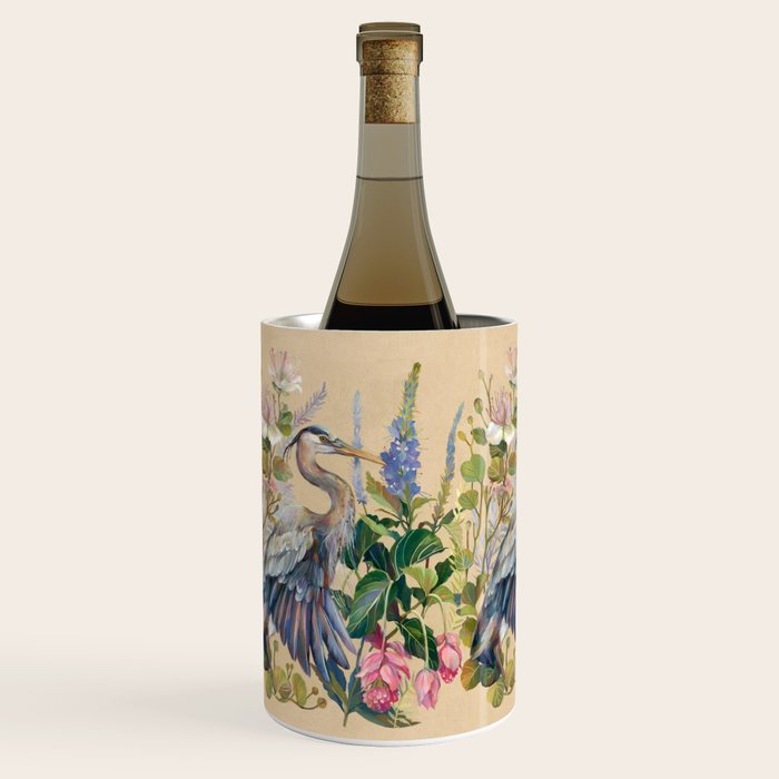 Blue Heron Floral Wine Chiller Gallery Image 2