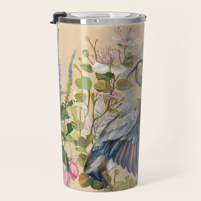 Blue Heron Floral Travel Mug Gallery Image 3