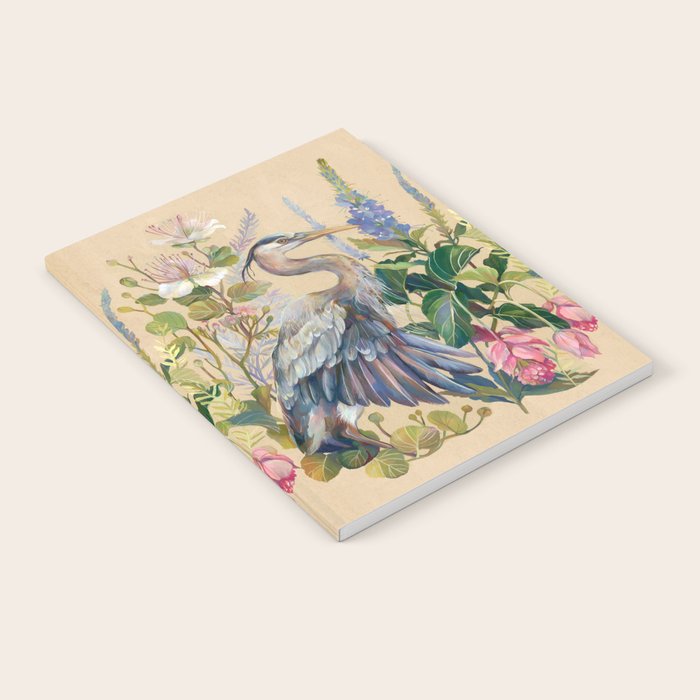 Blue Heron Floral Notebook Gallery Image 1