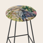 Blue Heron Floral Stool Gallery Image 2