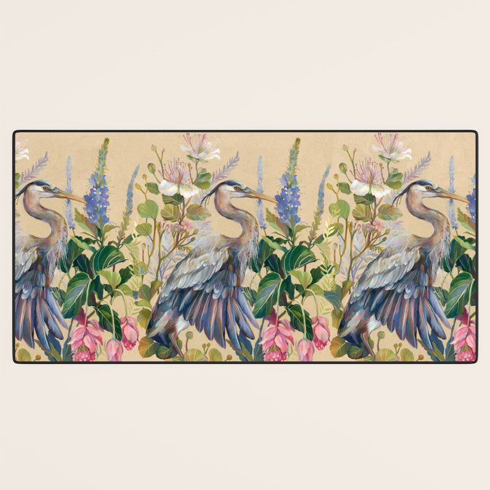Blue Heron Floral Desk Mat Gallery Image 3