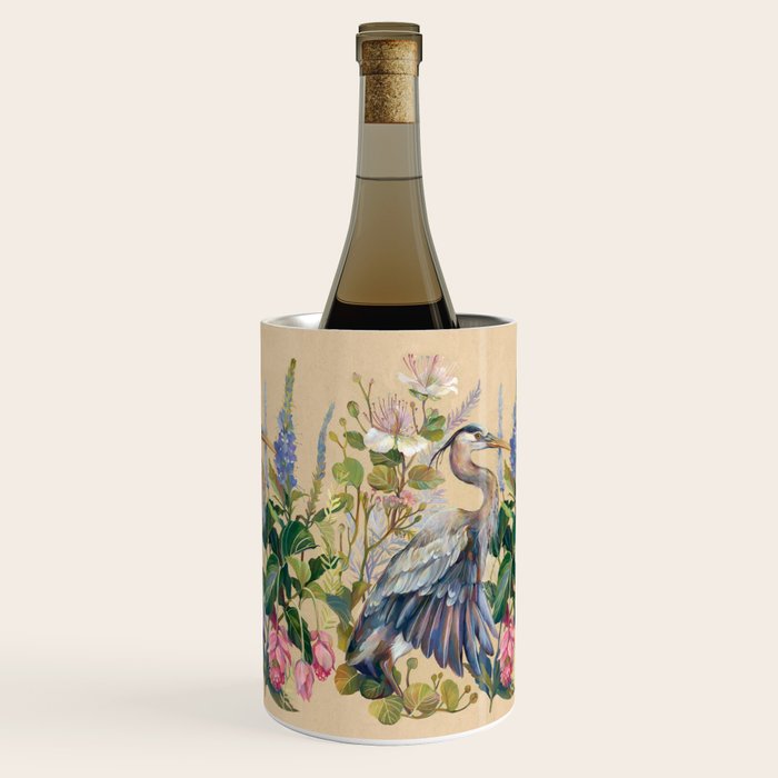 Blue Heron Floral Wine Chiller Gallery Image 3