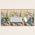 Blue Heron Floral Desk Mat Gallery Image 1
