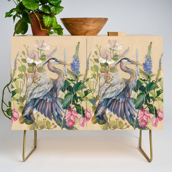 Blue Heron Floral Credenza Gallery Image 1