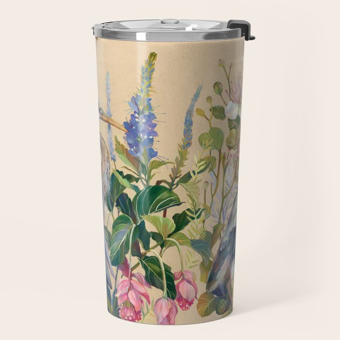 Blue Heron Floral Travel Mug Gallery Image 2