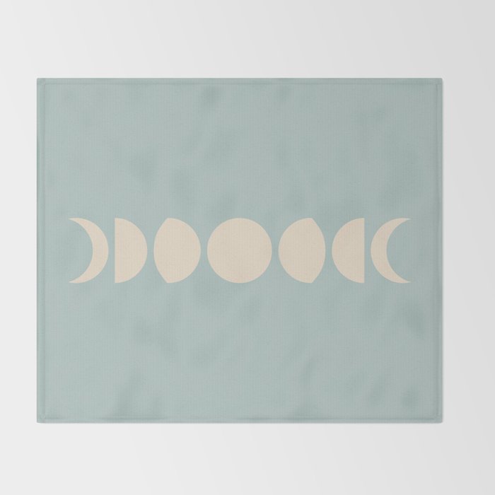 Minimal Moon Phases IX Throw Blanket Gallery Image 2