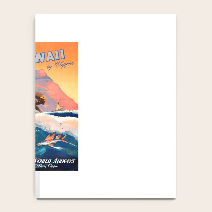 1947 Fly To Hawaii By Clipper Pan American Travel Poster Notebook Gallery Image 4
