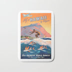 1947 Fly To Hawaii By Clipper Pan American Travel Poster Bath Mat Gallery Image 1