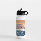 1947 Fly To Hawaii By Clipper Pan American Travel Poster Water Bottle Gallery Image 1