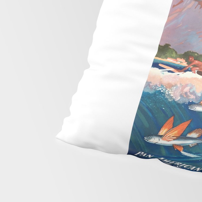 1947 Fly To Hawaii By Clipper Pan American Travel Poster Pillow Sham Gallery Image 4