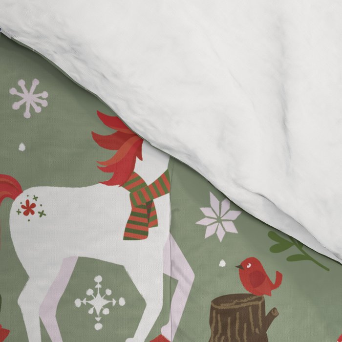 Christmas Winter Unicorn Pattern Comforter Gallery Image 4