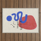 Rainy Blue Wiggle Outdoor Rug Gallery Image 1