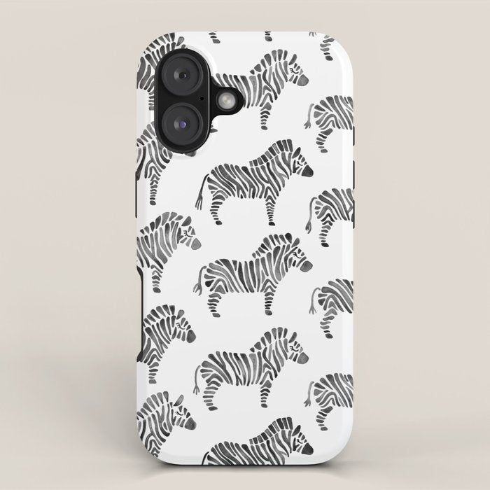 Zebras - Black & White Palette iPhone Case Gallery Image 1