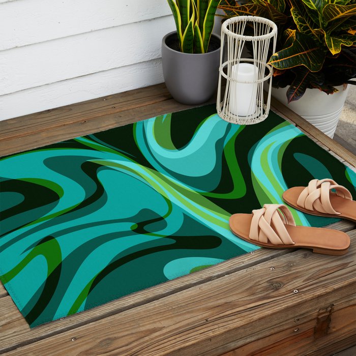 Mid Century Modern Abstract Outdoor Rug Gallery Image 2