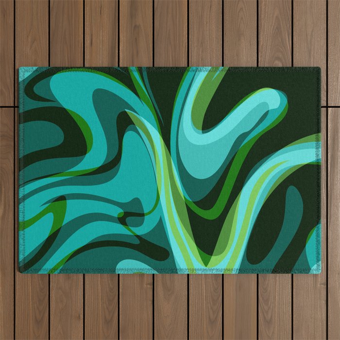 Mid Century Modern Abstract Outdoor Rug Gallery Image 1