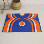 Mod Curves Retro Abstract in Bright Blue and Orange Rug Gallery Image 1