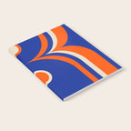 Mod Curves Retro Abstract in Bright Blue and Orange Notebook Gallery Image 2