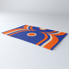 Mod Curves Retro Abstract in Bright Blue and Orange Rug Gallery Image 3