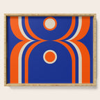 Mod Curves Retro Abstract in Bright Blue and Orange Serving Tray Gallery Image 1