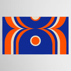 Mod Curves Retro Abstract in Bright Blue and Orange Tablecloth Gallery Image 2