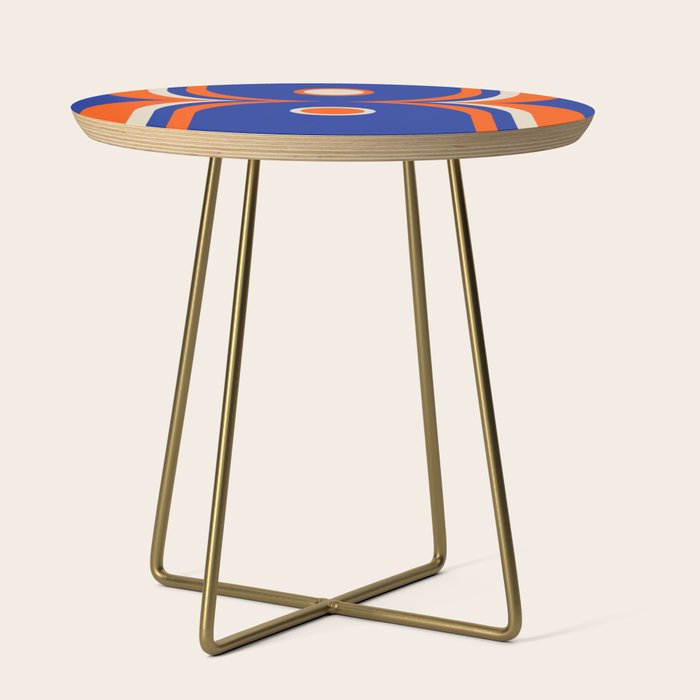Mod Curves Retro Abstract in Bright Blue and Orange Side Table Gallery Image 1
