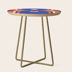 Mod Curves Retro Abstract in Bright Blue and Orange Side Table Gallery Image 1