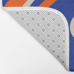 Mod Curves Retro Abstract in Bright Blue and Orange Bath Mat Gallery Image 2