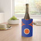 Mod Curves Retro Abstract in Bright Blue and Orange Wine Chiller Gallery Image 4