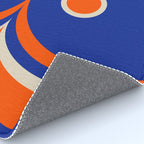 Mod Curves Retro Abstract in Bright Blue and Orange Rug Gallery Image 4
