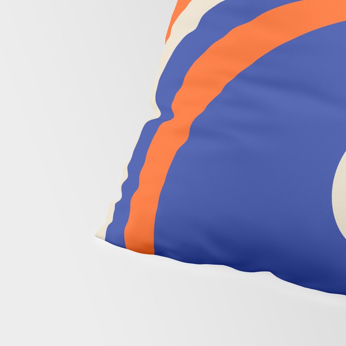 Mod Curves Retro Abstract in Bright Blue and Orange Pillow Sham Gallery Image 4