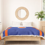 Mod Curves Retro Abstract in Bright Blue and Orange Duvet Cover Gallery Image 3