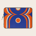Mod Curves Retro Abstract in Bright Blue and Orange Laptop Sleeve Gallery Image 1