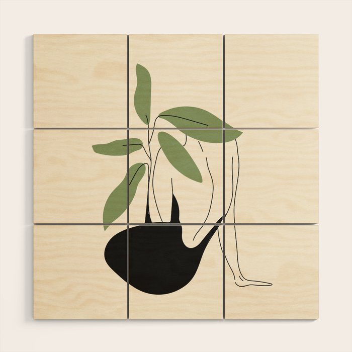 Minimal Line Shade 2 Wood Wall Art Gallery Image 1