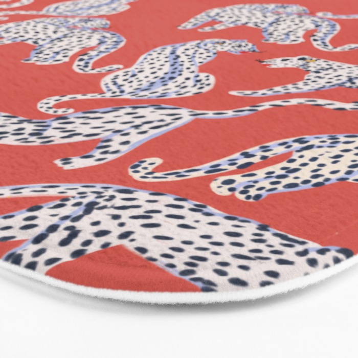 Fashionable white leopards  Bath Mat Gallery Image 3