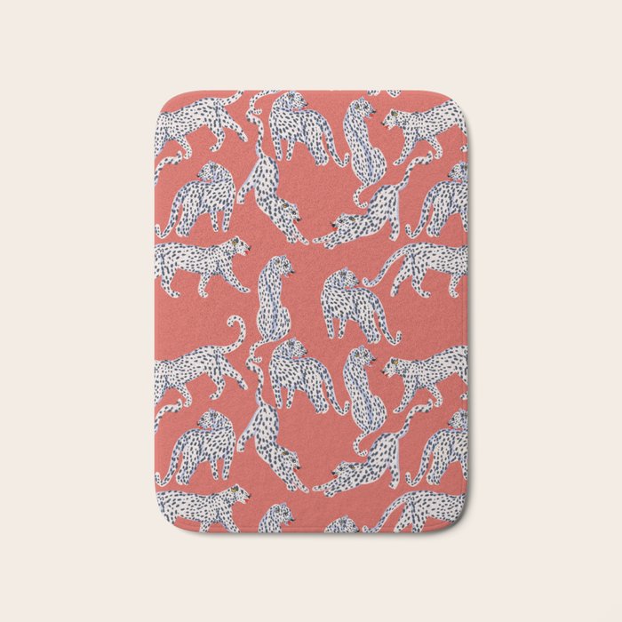 Fashionable white leopards  Bath Mat Gallery Image 1