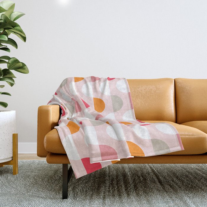 City life facade 2 pearl pink Throw Blanket Gallery Image 1