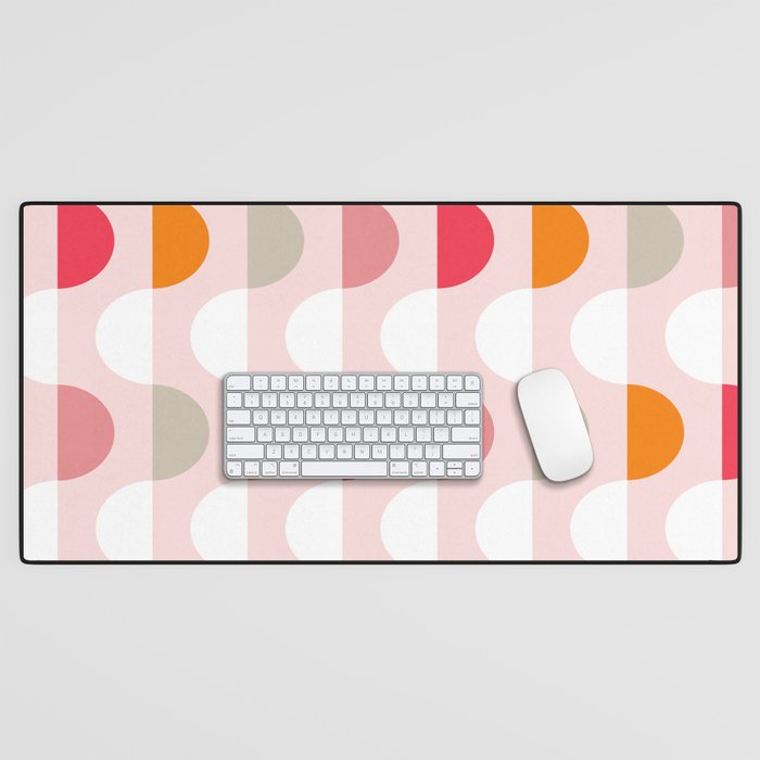 City life facade 2 pearl pink Desk Mat Gallery Image 1