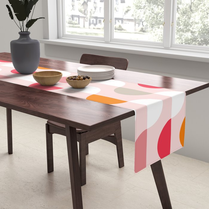 City life facade 2 pearl pink Table Runner Gallery Image 2