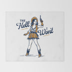The Hell I Won't: Retro Cowgirl V.2 Throw Blanket Gallery Image 2